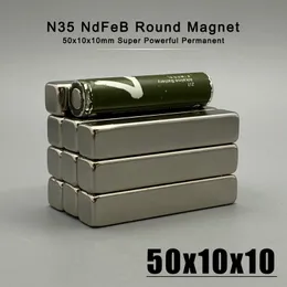 1/2/5/10pcs 50x10x10mm Material de neodímio 50*10*10 mm ndfeb n35 ímãs de bloco forte Materiais magnéticos
