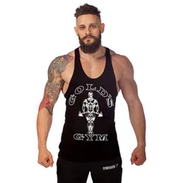 Muscle Alive Golds Top Top Men Bodybuilding Stringer Gymwear Синглетная фитнес -рубашка рубашка мускулистое жилет.