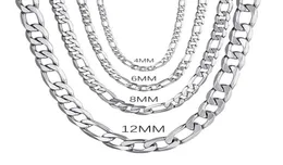 Chains Men39s 925 Sterling Silver 4MM6MM8MM12MM Curb Cuban Chain Necklace 1630 Inch For Man Women Fashion Jewelry High End 8944665