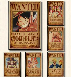 515x36cm Home Decor Wall Stickers Vintage Paper One Piece Wanted posters Anime posters Luffy Chopper Wanted6145117