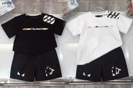 Popular baby tracksuits boys Short sleeved suit kids designer clothes Size 100-150 CM directional marker printing t shirt and shorts 24April