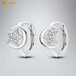 Orecchini per borchie Volayer 925 Luna in argento sterling e stella che circondano da donna regalo di gioielli di moda femminile