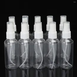 Depolama Şişeleri 10 PCS 60ml Şeffaf Plastik Taşınabilir Parfüm Sprey Şişesi Boş doldurulabilir sis pompası atomizer seyahat