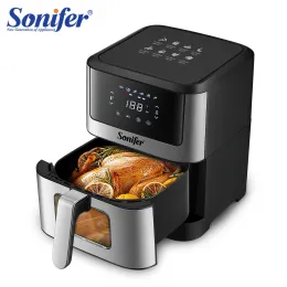 Fryers Smart Air Fryer 6l bez oleju z LED ekranem dotykowym elektrycznego Elektryczne piekarnik Fryer Fryer