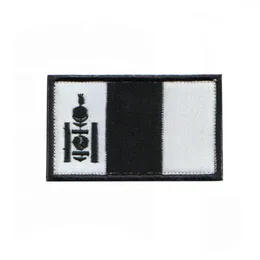 Mongolische Flagge Stickerei Patch Taktisches Militärabzeichen für Rucksackhaken im Freien und Schleifen -Emblem -Kleidungszubehör