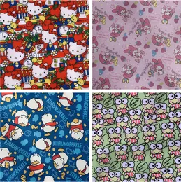 145*90cmhello kitty melody kuromi 210d oxford polyester vattentätt tyg för lapptäcke pvc diy sömnadsduk väska regnrock