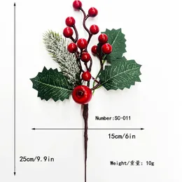 1pc Christmas Knitted Socks Red Green Christmas Tree Hanging Socks Artificial Red Berry Branch Navidad Decorations Noel Gifts