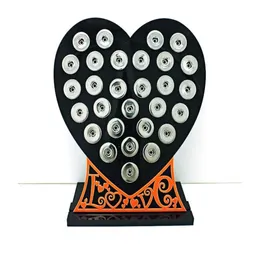 Jewelry Stand Brand New 18Mm Snap Button Display Stands Fashion Black Acrylic Heart With Letter Interchangeable Board3884491 Drop Deli Otw0M