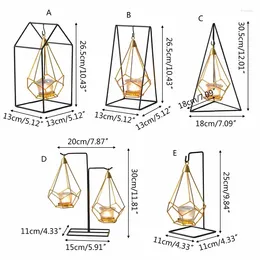 Держатели свечей скандинавский стиль геометрический металл подвесной кованый железный держатель для домашнего свадебного стола украшения арт украшения