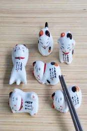 Cute Ceramic Cat Shape Chopstick Stand Rest Spoon Holder Tableware Storage Rack for Kitchen Supplies2527946