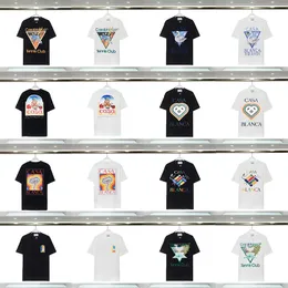 T 셔츠 카사 블랑 남자 여자 디자이너 여름 티에서 느슨한 여름 티 탑 맨의 캐주얼 거리 힙합 셔츠 고급 의류 거리 반바지 슬리브 옷 tshirts