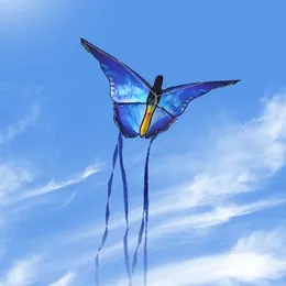Yongjian kristal kelebek uçurtma güzel mavi açık eğlence uçan oyuncaklar çocuklar için spor 240407