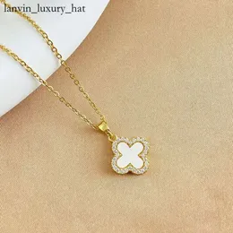 Clover Cleef Fashion New Womens Designer Fashion FlowersVanclef Necklace Four-Leaf Pendant Necklace Gold Necklaces Jewelry 1299