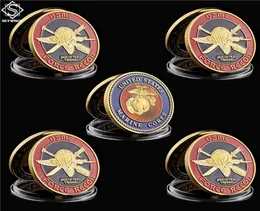 5pcs USA Desafio Coin Navy Corpo de marinho USMC Recon Recon Gift Gold Collection Gifts3578074