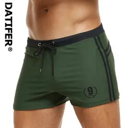 Datifer Brand Summer Gym Shorts Men Moda respirável Ajuste Trunks de natação Sport Swimsuits Praia de praia 240412