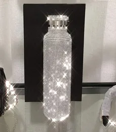 500 ml błyszczący diamentowy kubek ze stali nierdzewnej Bling Bling Rhinestone Water Bottle Przenośny czajnik zewnętrzny z LID3268417