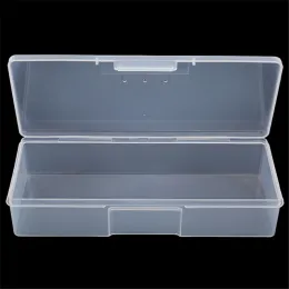 2024 1PC nagelprickning Ritning Pennor Buffert Slipfiler Organisator Case Container Plast Transparent Nail Manicure Tools Storage Box 1.