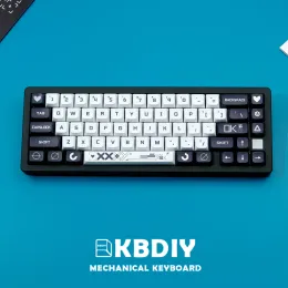 Zubehör KBDIY 132 Taste PBT SYESUB PROFEL PRINTSTREAM Benutzerdefinierte XDA -Tastatur für MX Switch Gaming Mechanische Tastatur Schwarze Weiß -Taste -Kappen