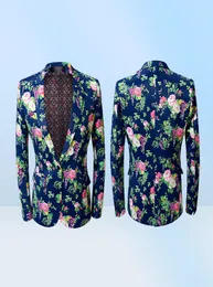 Печать Flora 2 костюма Set Men Swide Prom Suits Blzer с брюками Mens Slim Fit One Button Terno Masculino5297573