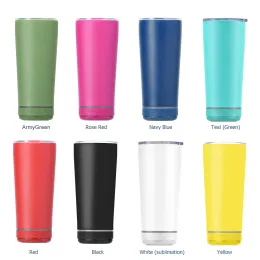 17oz Bluetooth Tumbler Double Wall Stainless Steel Smart Wireless Speaker Music Tumblers 개인화 된 선물 멀티 컬러 0417