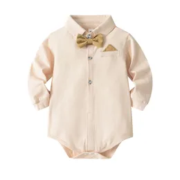 Baby Boys 3-Piece Gentleman Suit: Long-Sleeve Romper, Bib Pants