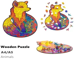 Whole Wooden Jigsaw Puzzles Kształt Zwierzęta Pieczelne Pieczenia Prezent dla dorosłych i dzieci Inspirujące drewniane łamigłówki A44005658