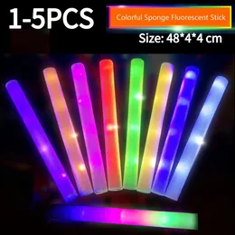LED LIGHT UP Sticks Colorful Sponge Glow Stick dura 10h Glow in the Dark Concert Party Rave Supplies
