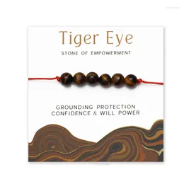 Strand Tiger Eye Stone of Empowerment Crystal Armband Natural Positive Energy Smyckeskydd Present