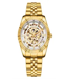 Chenxi Men Gold Wristwatch masculino Automático Aço inoxidável de aço de aço de aço relógio Esqueleto Hollowout relógios esportes masculino presente7807484