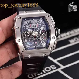 Watch Rms11 Date Richardmill Mens Black Red Rubber Men Sapphire Automatic Mechanical Tourbillion Calendar Sier Grey Skeleton Sport