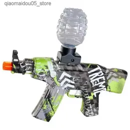 Sand Play Water Fun AK47 MP5 M416 Electric Gel Ball Blaster Gun Toys Injector Full Auto Splatter Blasters med 10000 Bead Recheble Battery Q240413