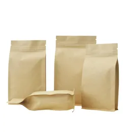 Kraft Paper Eight Edge Sealing Bags Zip Lock Brown Aluminum Foil Thicken Packaging CoffeeNutGrain Food Package Pouches 6 sizes 6255255