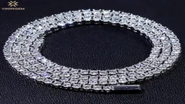 Цепи Vinregem Hip Hop Rock 925 Стерлинговое серебро создано Moissanite Gemstone Unisex Tennis Chain Collece Fine Jewelry День рождения gi5991433