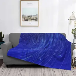 Blankets Star Trails And Perseidy Creative Design Light Thin Soft Flannel Blanket Abstract Art Surface Blue Modern Bright Effect