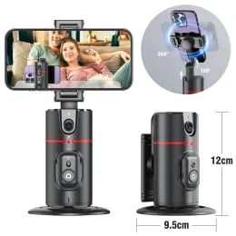 Gimbals Smart Auto Face 추적 전화 홀더, 360 ° 로테이션 Gimbal Stabilizer Selfie Stick 라이브 비디오 녹화를위한 리모컨이있는 삼각대