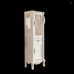 Decorative Plates Oak Solid Wood Tempered Glass Bathroom Side Cabinet Clothes Closet Sandwich High