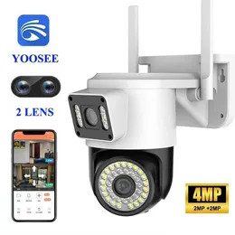 IP -Kameras 2K 4MP Yoosee IP -Kamera Dual Objektiv PTZ WiFi Camera Dual Screen AI Human Auto Tracking Zwei -Wege -Audio -Videoüberwachungskamera 240413