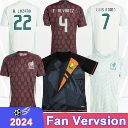 2024 Mexiko Herrenfußball -Trikot -Nationalmannschaft H. Lozano Rodriguez Araujo G.Ochoa Raul S. Gimenez L. Romo S. Cordova Home Away GK Football Shirts