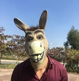 Komik Yetişkin Ürpertici Komik Eşek Head Mask Lateks Cadılar Bayramı Hayvan Cosplay Hayvanat Bahçesi Partisi Festivali Kostüm Top Mask2520760