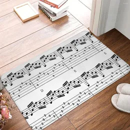 Carpets Non-slip Doormat Music Notes Bath Bedroom Mat Welcome Carpet Indoor Pattern Decor