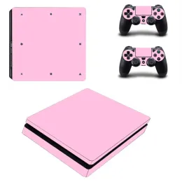 Klistermärken Pure Pink Color PS4 Slim Sticker Play Station 4 Skin Sticker Decal för PlayStation 4 PS4 Slim Console and Controller Skin Vinyl