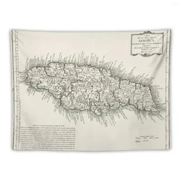 Mapa de tapeçarias da Jamaica - 1780 Decoração de tapeçaria Decoração de casa mural de parede decorativa