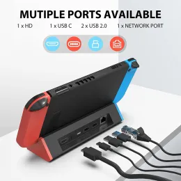 Nintendo Switch OLED için Gigabit Ethernet ile Switch Dock TV yerleştirme istasyonu için aksesuarlar