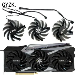 Inno3d GeForce için yeni pedler RTX3070TI 3080 3080TI 3090 ICHILL X3/X4 Süper Buz Ejderhası Grafik Kartı Yedek Fan CF12915S