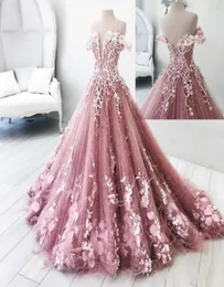 Butterfly Flowers Appliques Ball Gown Evening Dresses Off Shoulder Backless Floor Length Sweet 16 Masquerade Quinceanera Prom Page3203937