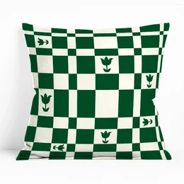 Pillow Pillowcase 50.8 X Cm St. Patrick's Day Plaid Clover Square Cover Soft Sofa Bed Home Decor