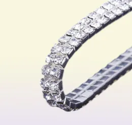 12 adet çok 110 sıra gümüş bilezikler kristal rhinestone elastik gelin bileklik gerginliği tüm düğün aksesuarları f1909246