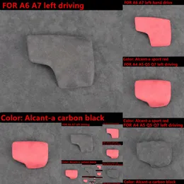 New Alcanta Short Plush Shift Knob Stick Cover Car Accessories for Audi A4 A5 A6 A7 Q5 Q7 B9 8W 8W6 C8 4K 4K8 8R 4M 2018-2021