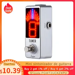 Kablolar Gitar Tuner Mini Kromatik Tuner Efekt LED Gitar Aksesuarları İçin Gerçek Baypas Gitar Bas Müzik Enstrümanı