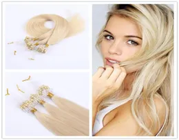 Pętla przedłużanie włosów 100pcs Pakiet jedwabisty prosty brazylijski ludzki mikro pierścień do włosów